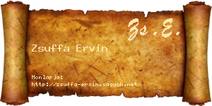Zsuffa Ervin névjegykártya